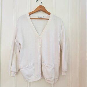 Vintage Allison Craig V-Neck Cardigan Size Small in White